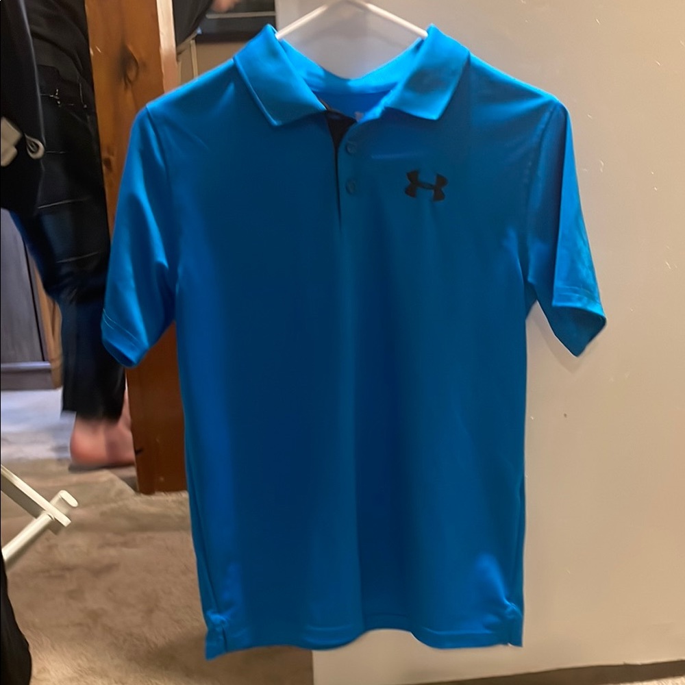Under Armour Blue Polo Shirt (youth Large)